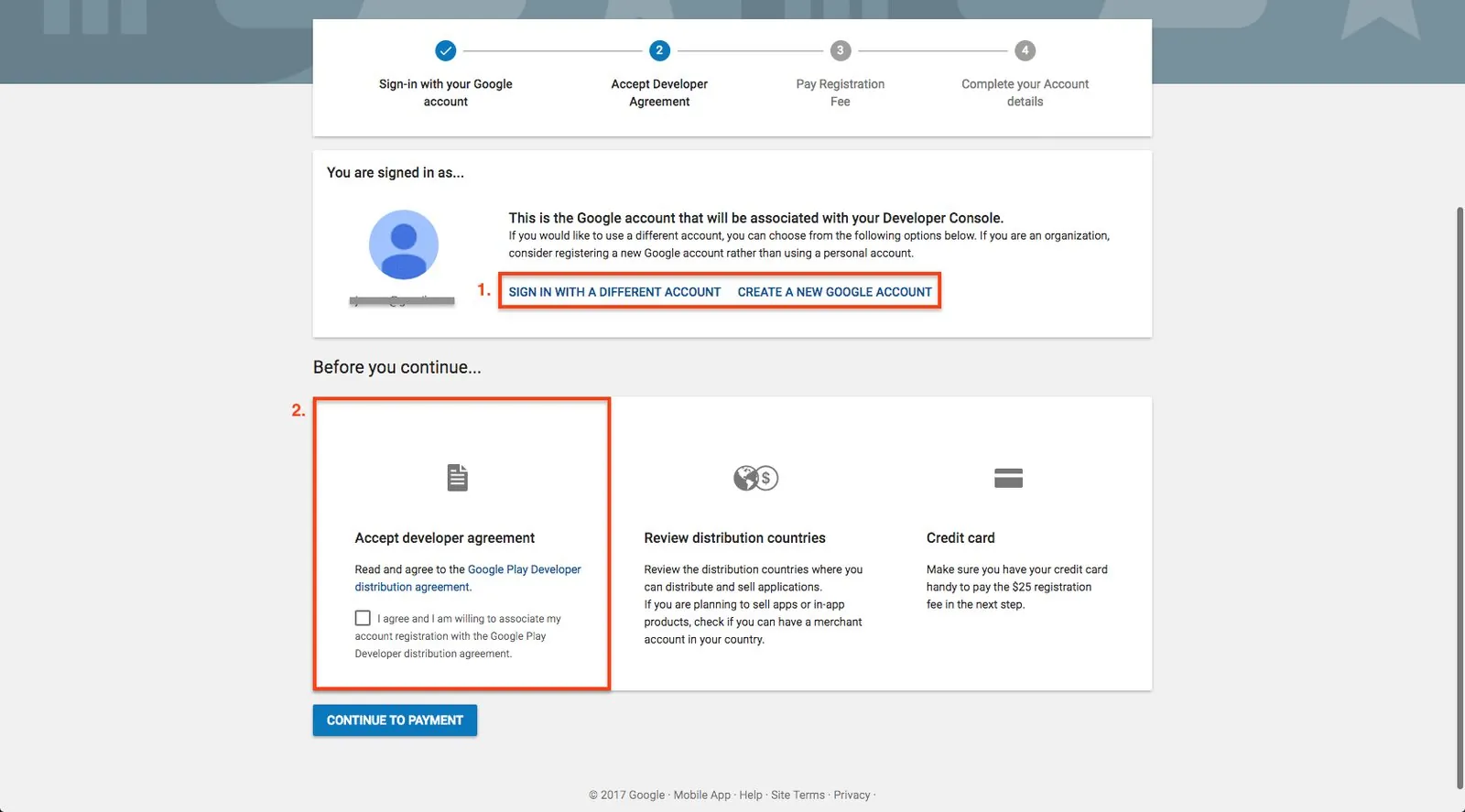 Account and agreement