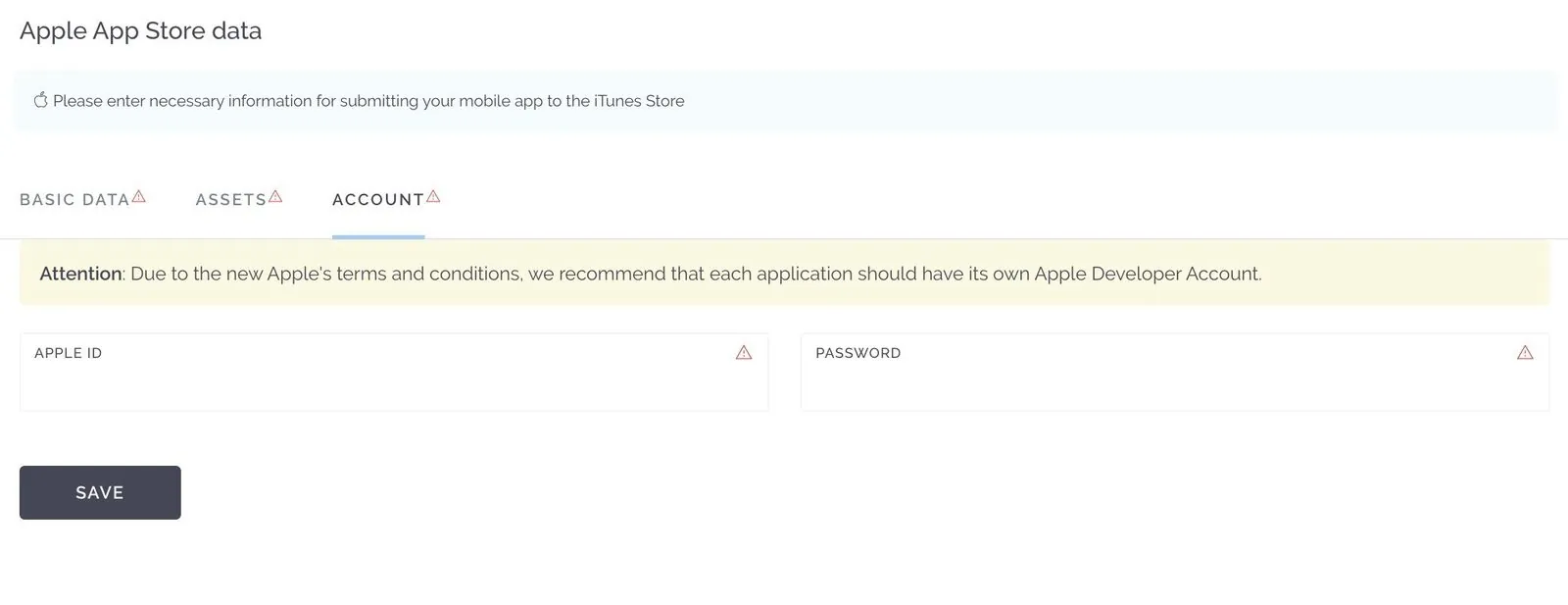 Apple App Store Data settings