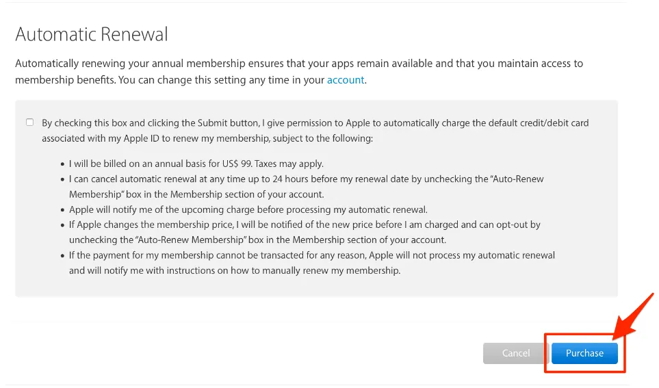 Automatic renewal and purchase