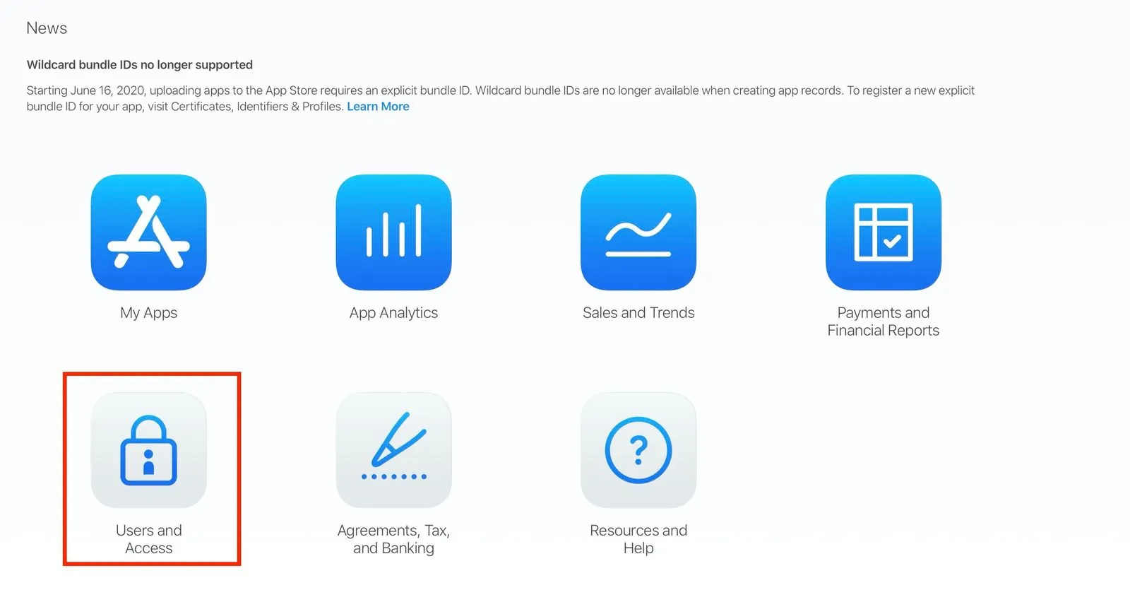 Users and Access in App Store Connect