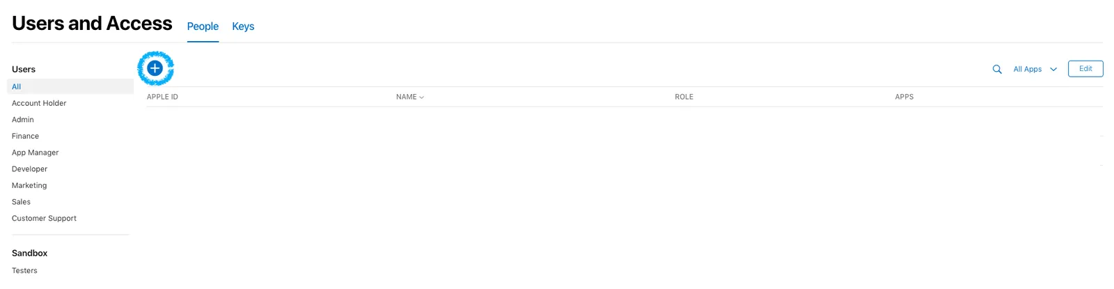 The add user button