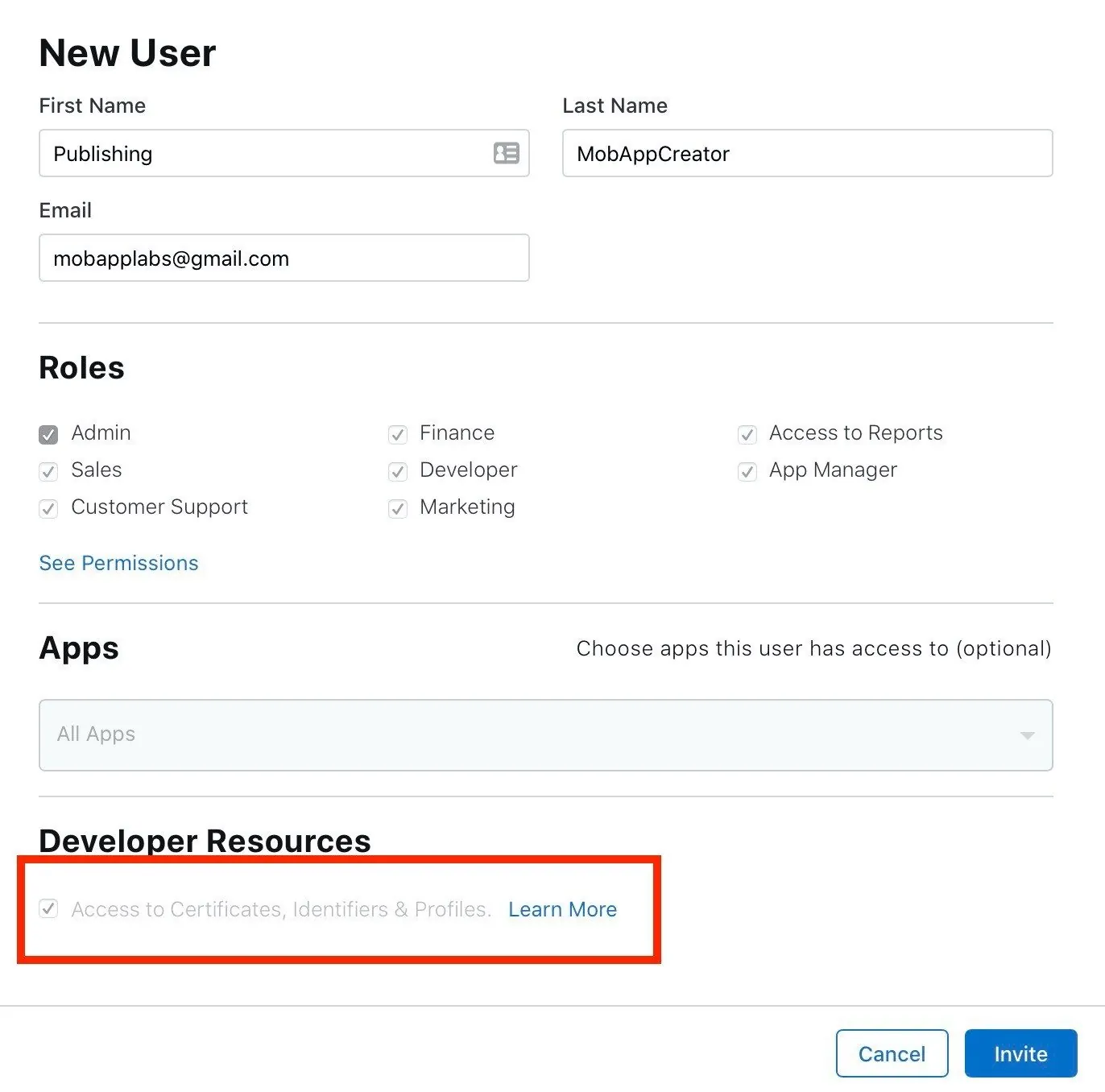 Admin role and developer resources