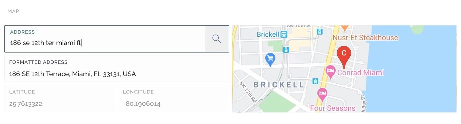 Map location