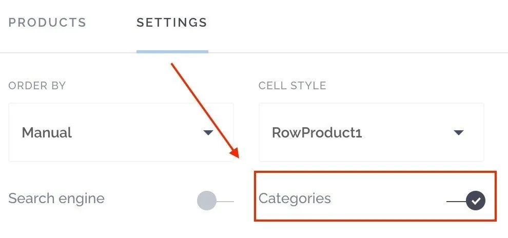 Activate categories