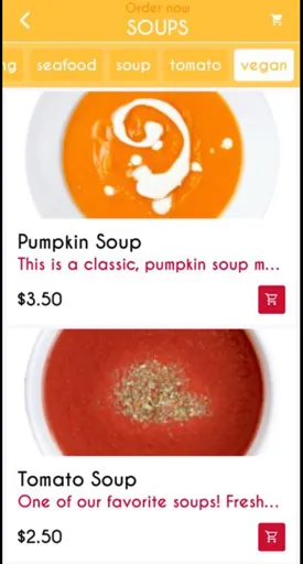 Categories in the app