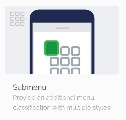 Submenu in the screen library