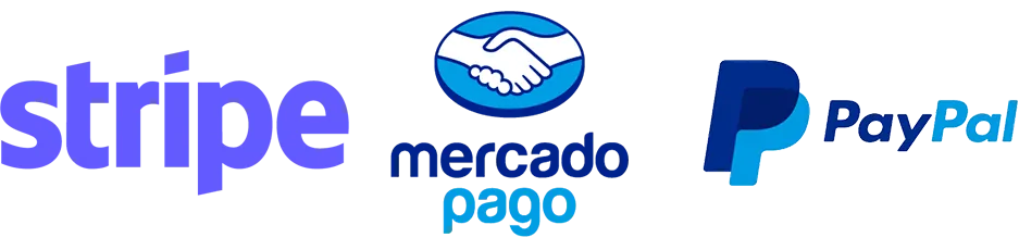 Stripe, PayPal and Mercado Pago