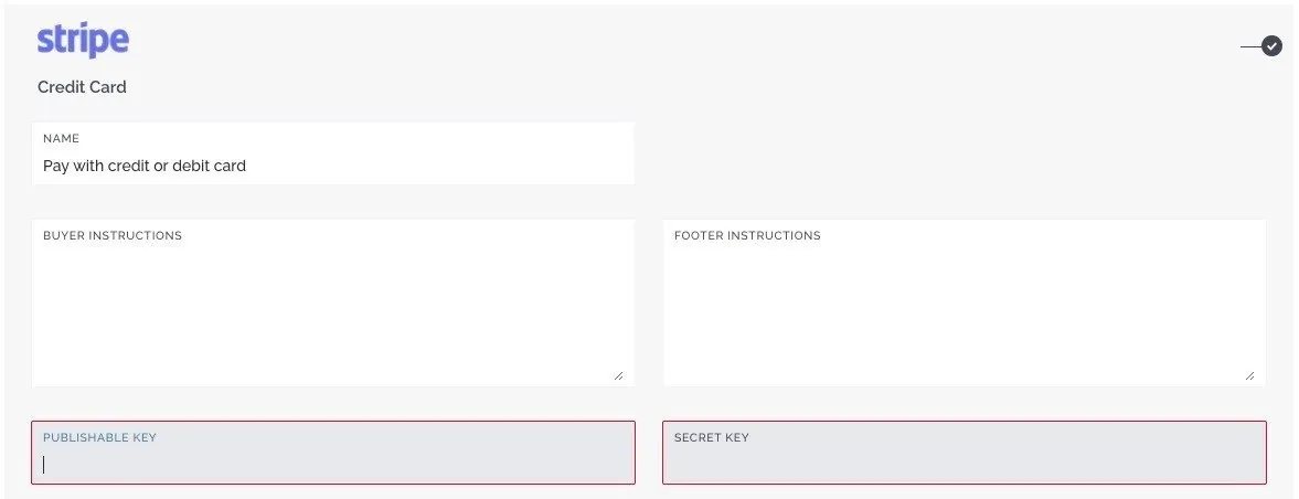 Stripe API keys