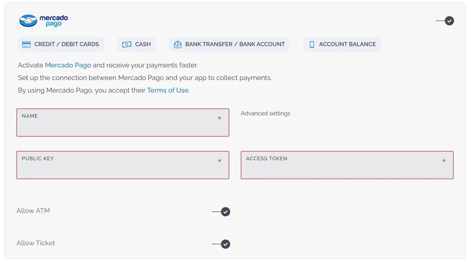 Mercado Pago integration