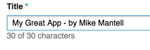 Store name in the publishing settings