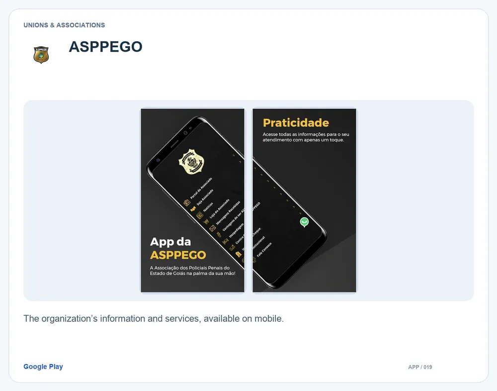 ASPPEGO: The organization’s information and services, available on mobile.