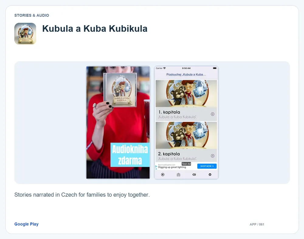 Kubula a Kuba Kubikula: Stories narrated in Czech for families to enjoy together.