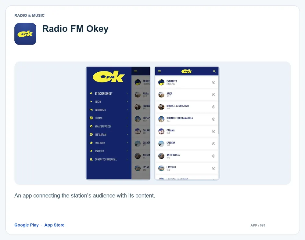 Radio FM Okey: An app connecting the station’s audience with its content.