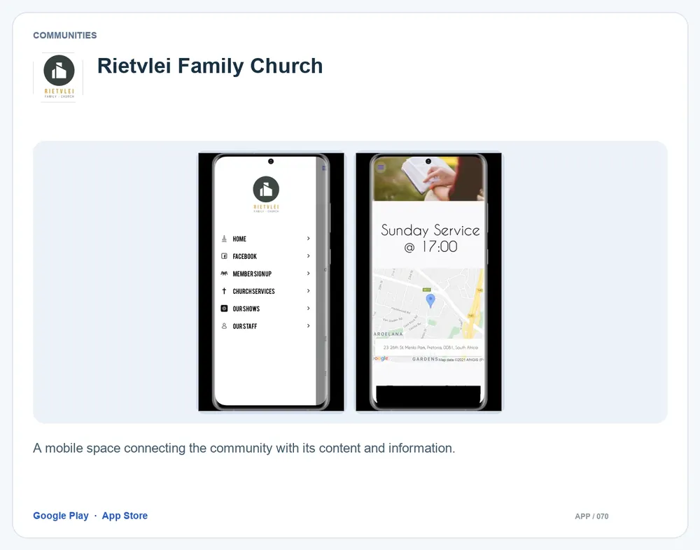 Rietvlei Family Church: A mobile space connecting the community with its content and information.