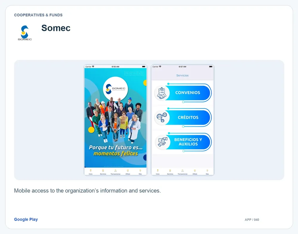 Somec: Mobile access to the organization’s information and services.