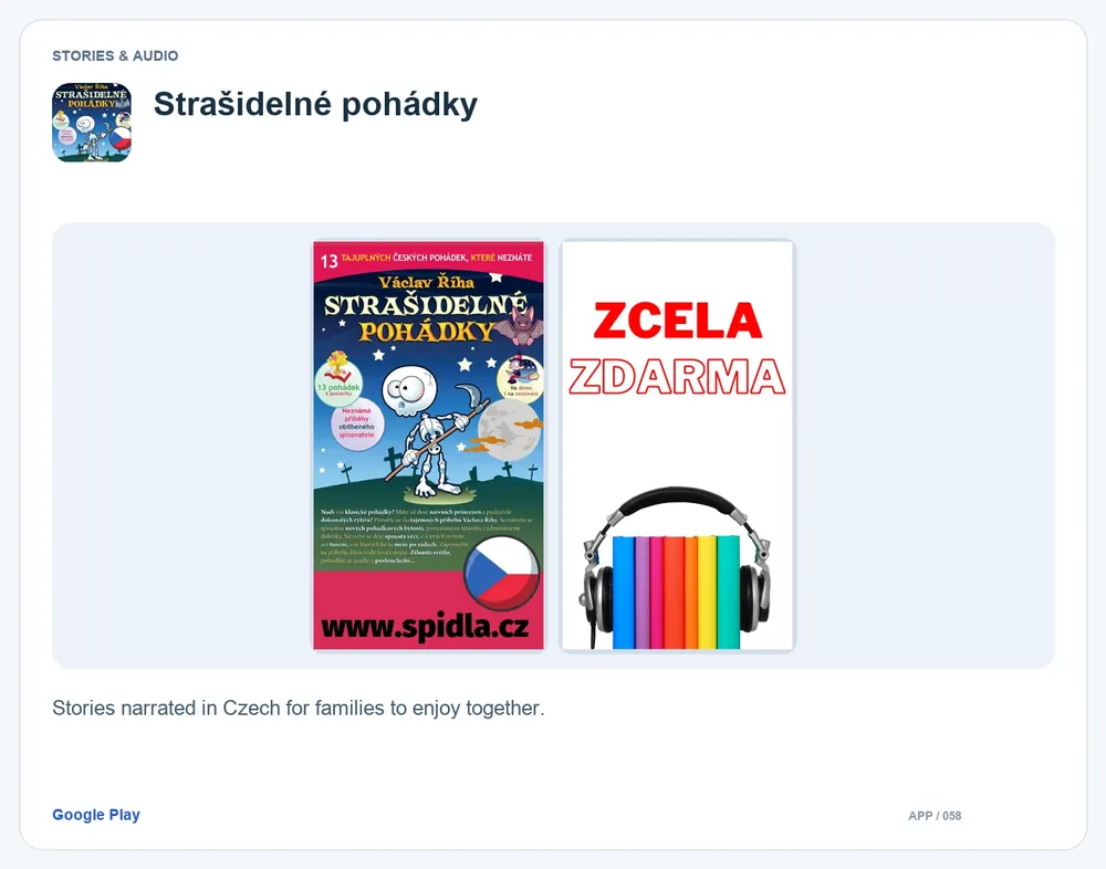 Strašidelné pohádky: Stories narrated in Czech for families to enjoy together.
